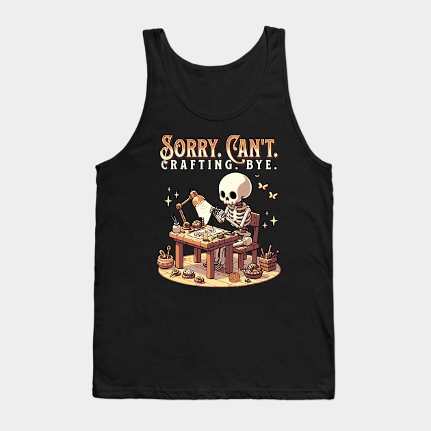 Funny Crafting Skeleton Tank Top by Hypnotic Highs